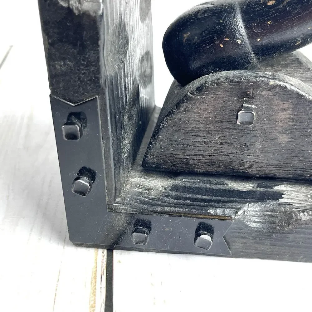 Wood & Metal Rustic Carved Cannon 1 Bookend Black Castle Spanish Nautical Pirate